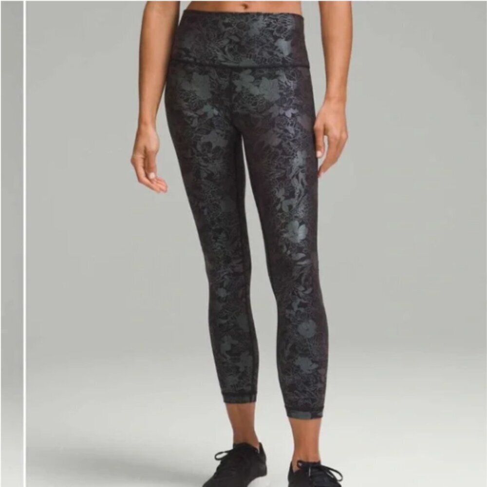 NWT Lululemon Sz14 Wunder Under High-Rise Tight 25" *ShineBlack Iridescent Foil - Picture 8 of 8